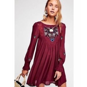 Free People Mohave Embroidered Mini Dress - size Small